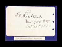 A Tex Rickard 1923 Signed Autograph,
