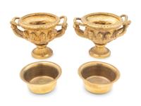 A Pair of Continental Gilt Bronze Models of the Warwick Vase