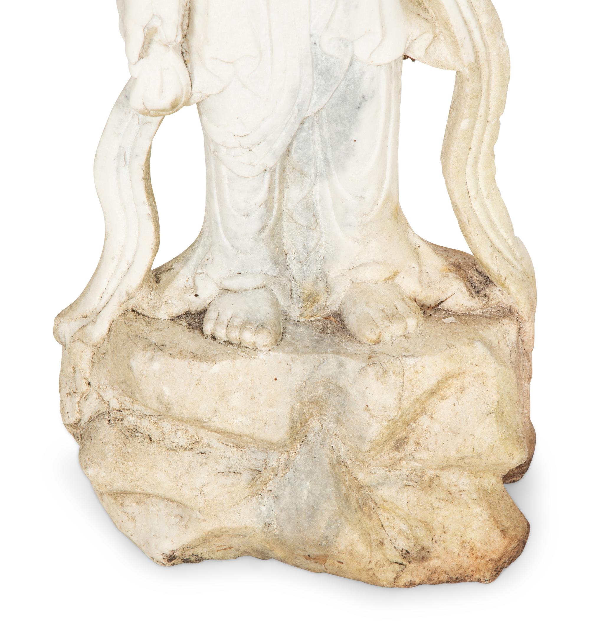 A Chinese Carved Marble Figure of Quan Yin — 19th/20th Century
