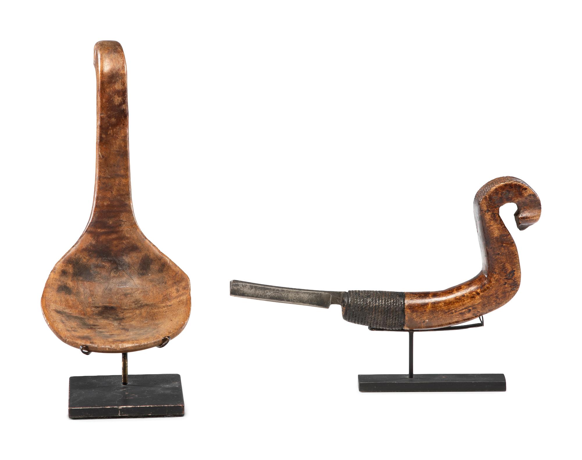 Eastern Woodlands Effigy Ladle and Crooked Knife