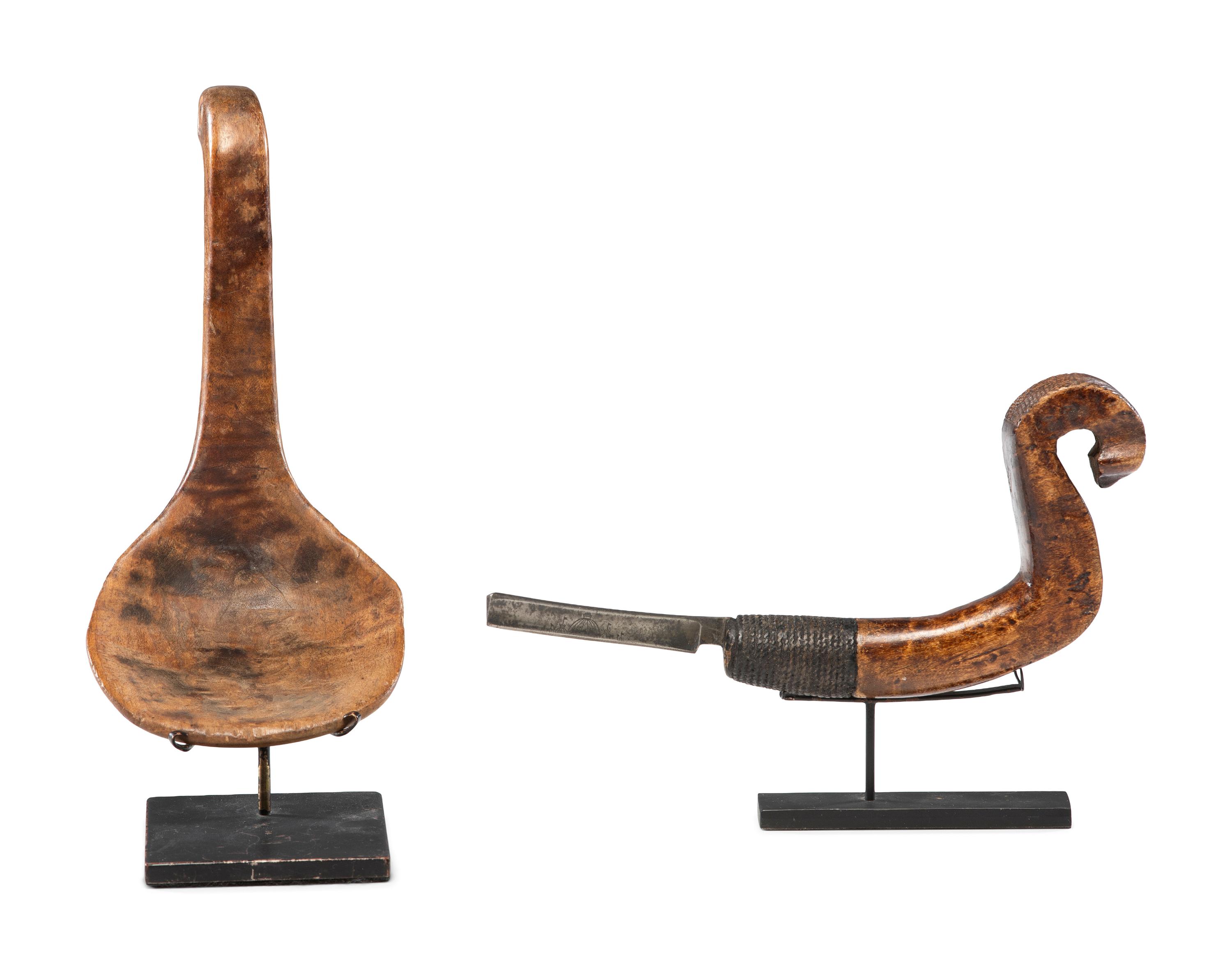 Eastern Woodlands Effigy Ladle and Crooked Knife