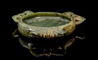 A Carved Spinach Jade Brush Washer Diameter 5 inches.