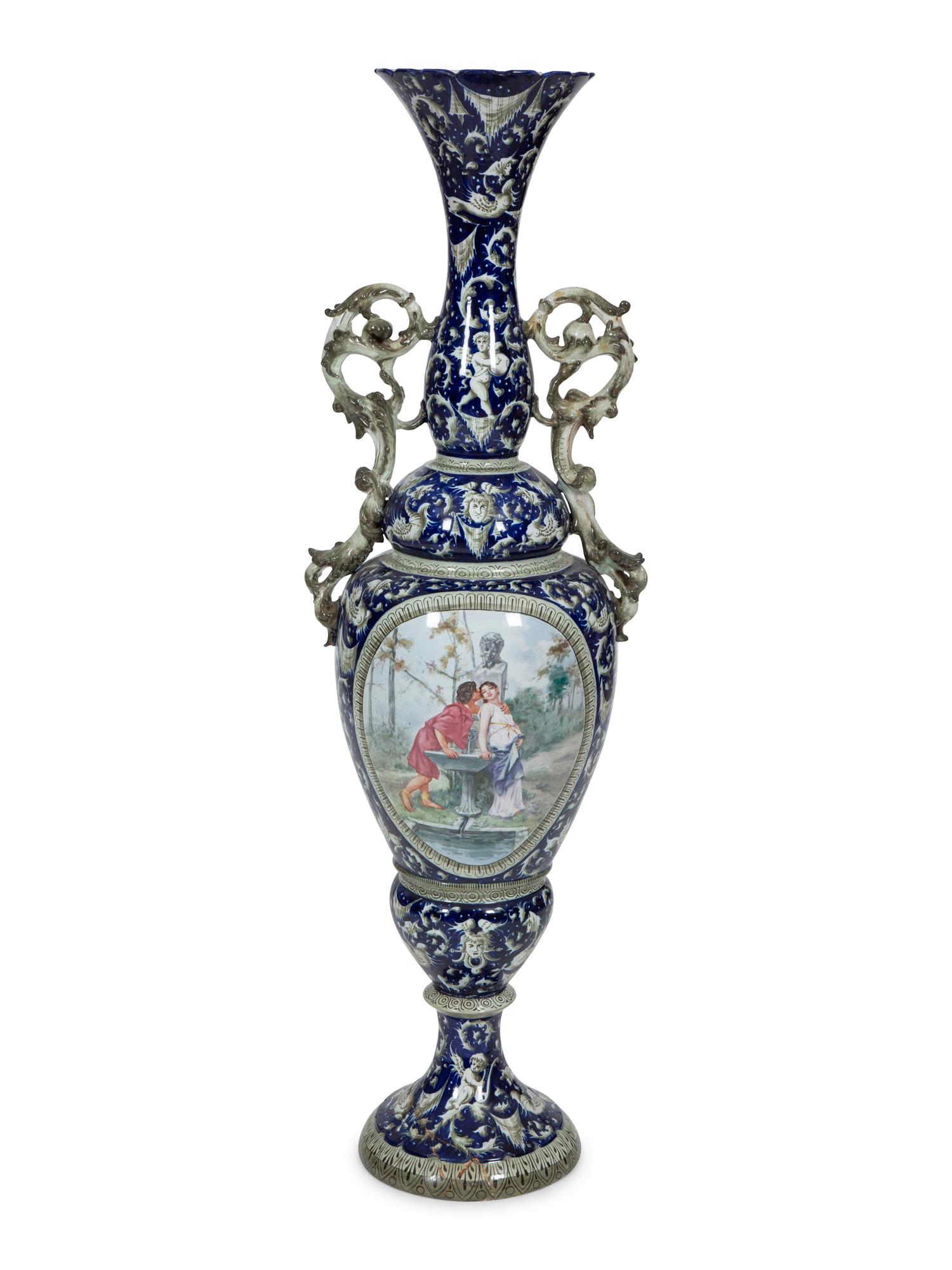An Italian Majolica Floor Vase