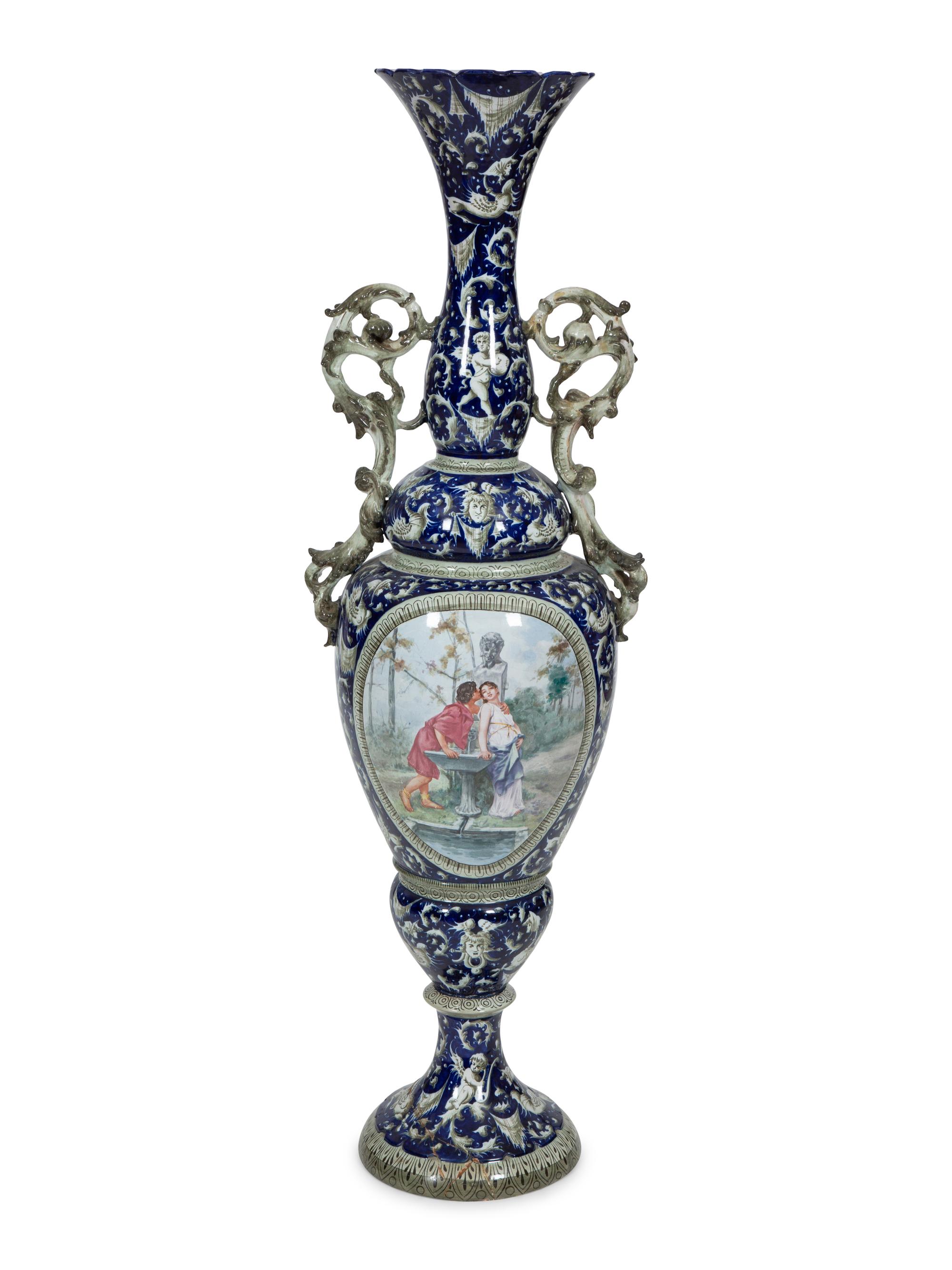 An Italian Majolica Floor Vase