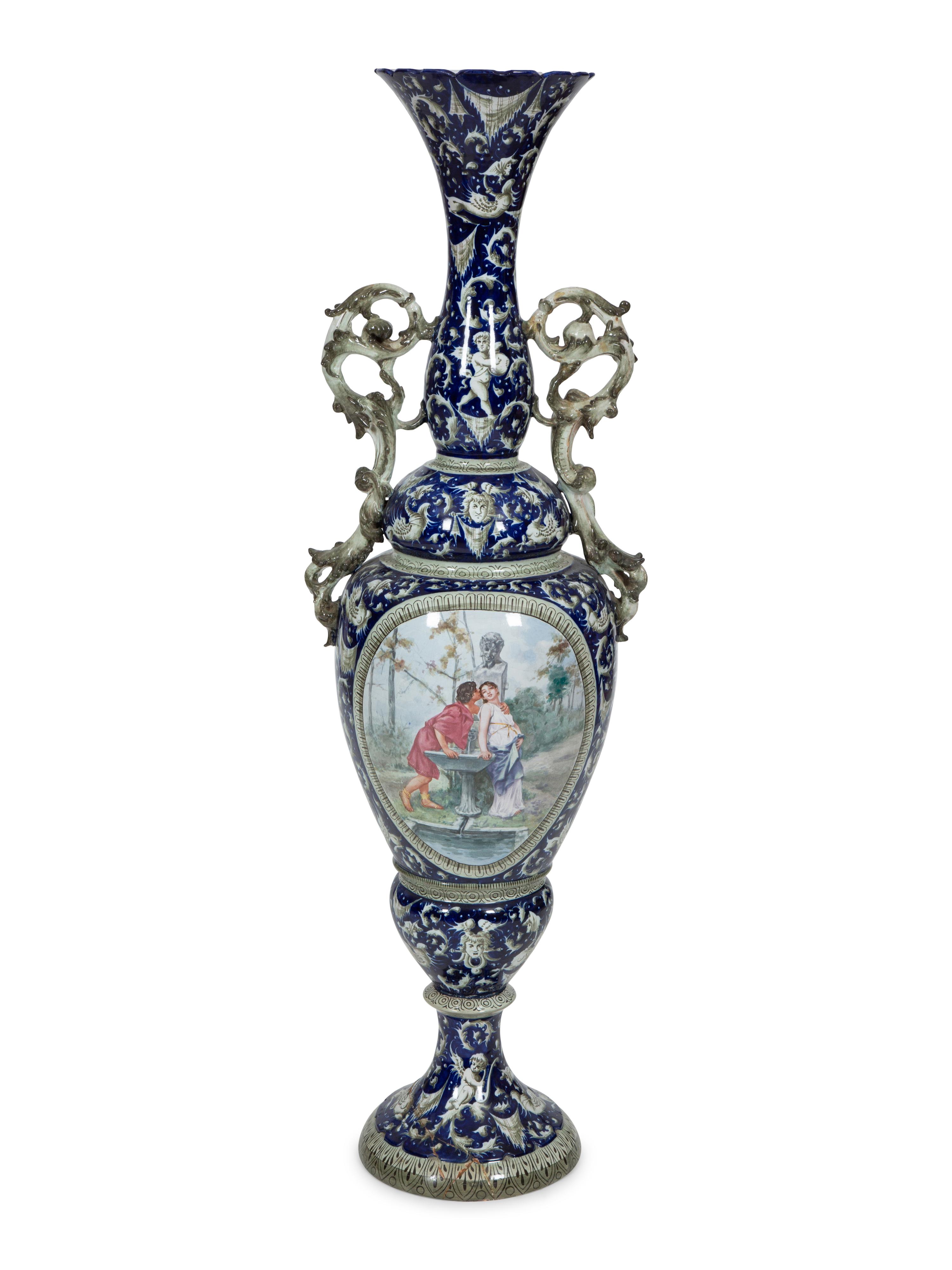 An Italian Majolica Floor Vase