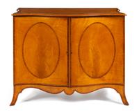 A Pair of George III Style Satinwood Commodes Height 33 x width 41 x depth 21 inches. — CIRCA 1880