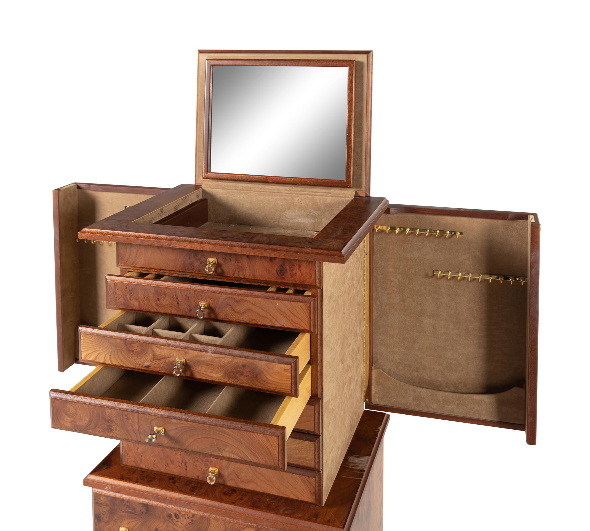 Madeleine Albright's Burlwood Standing Jewelry Box