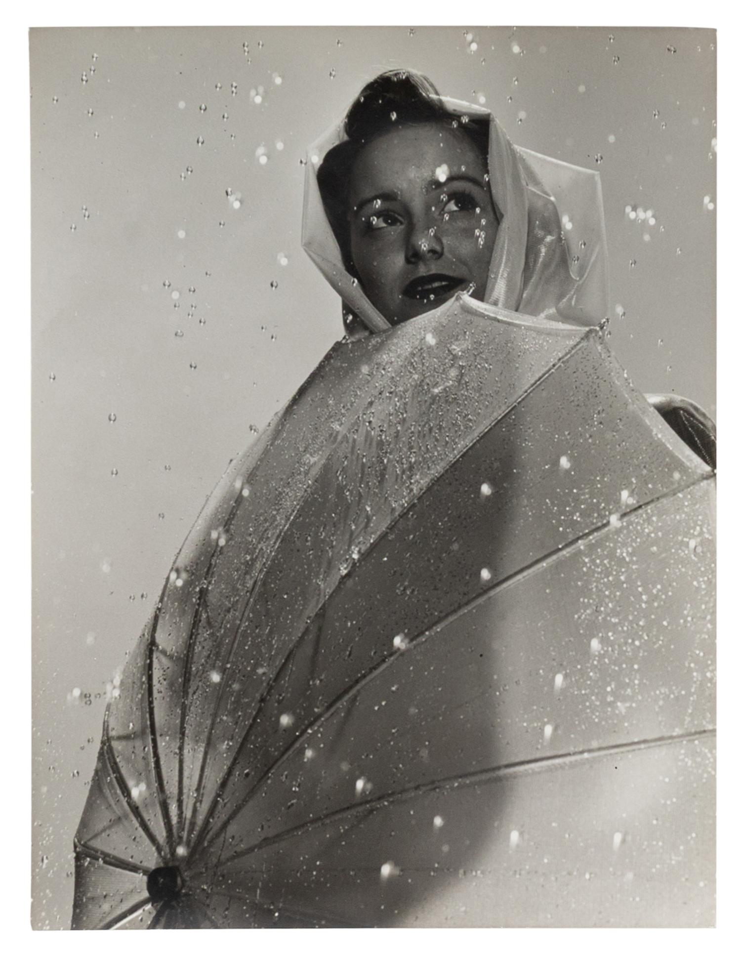 A Group of Four Works depicting models in the rain for Vogue, Glamour, and Life Magazines, 1941-45