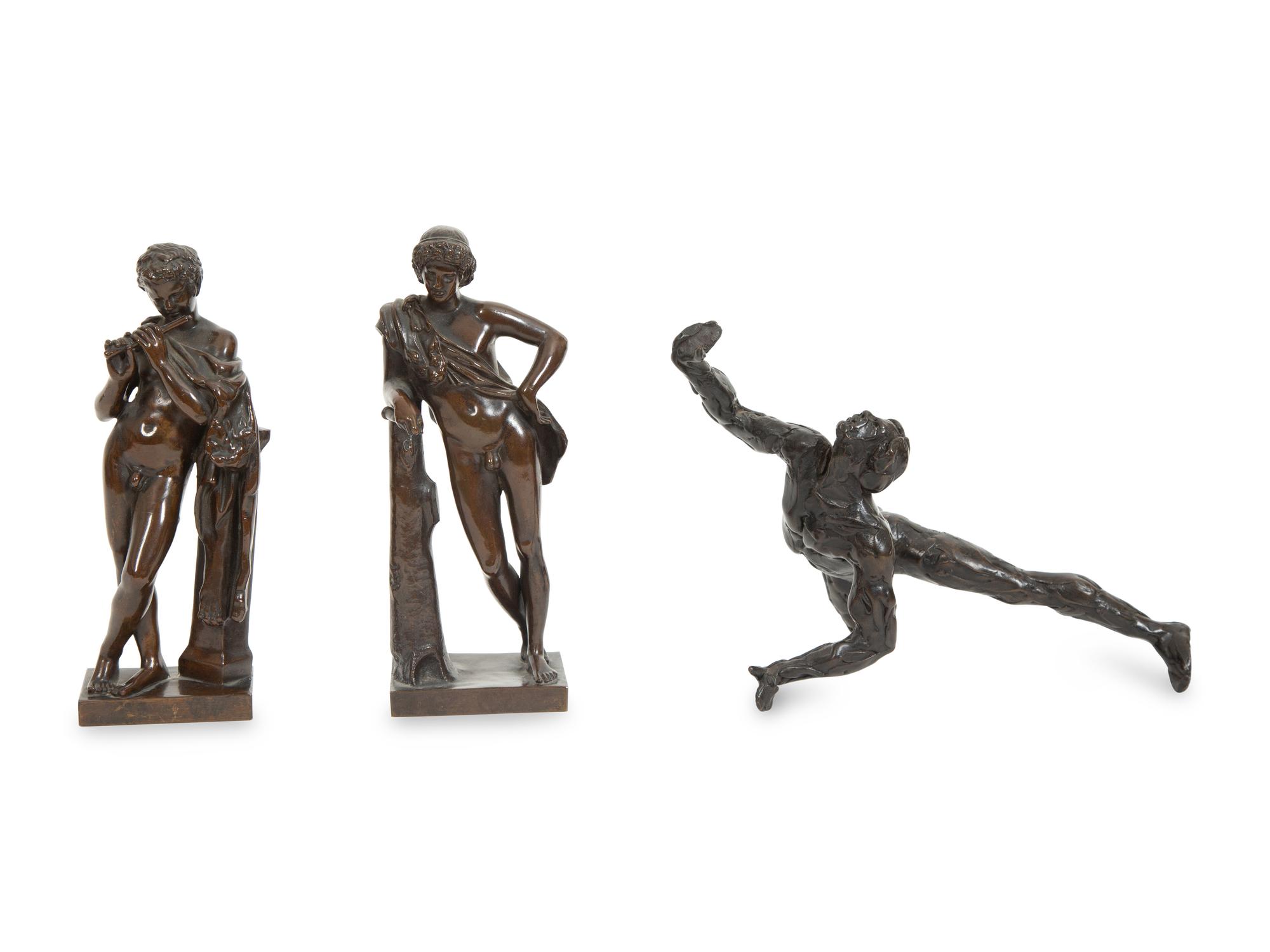 A Pair of Grand Tour Bronze Figures cast by F. Barbedienne