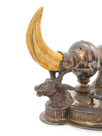 A Victorian Silver-Plate and Tooth Inkwell