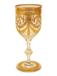 A St. Louis Congress Gilt Decorated Glass Stemware Service
