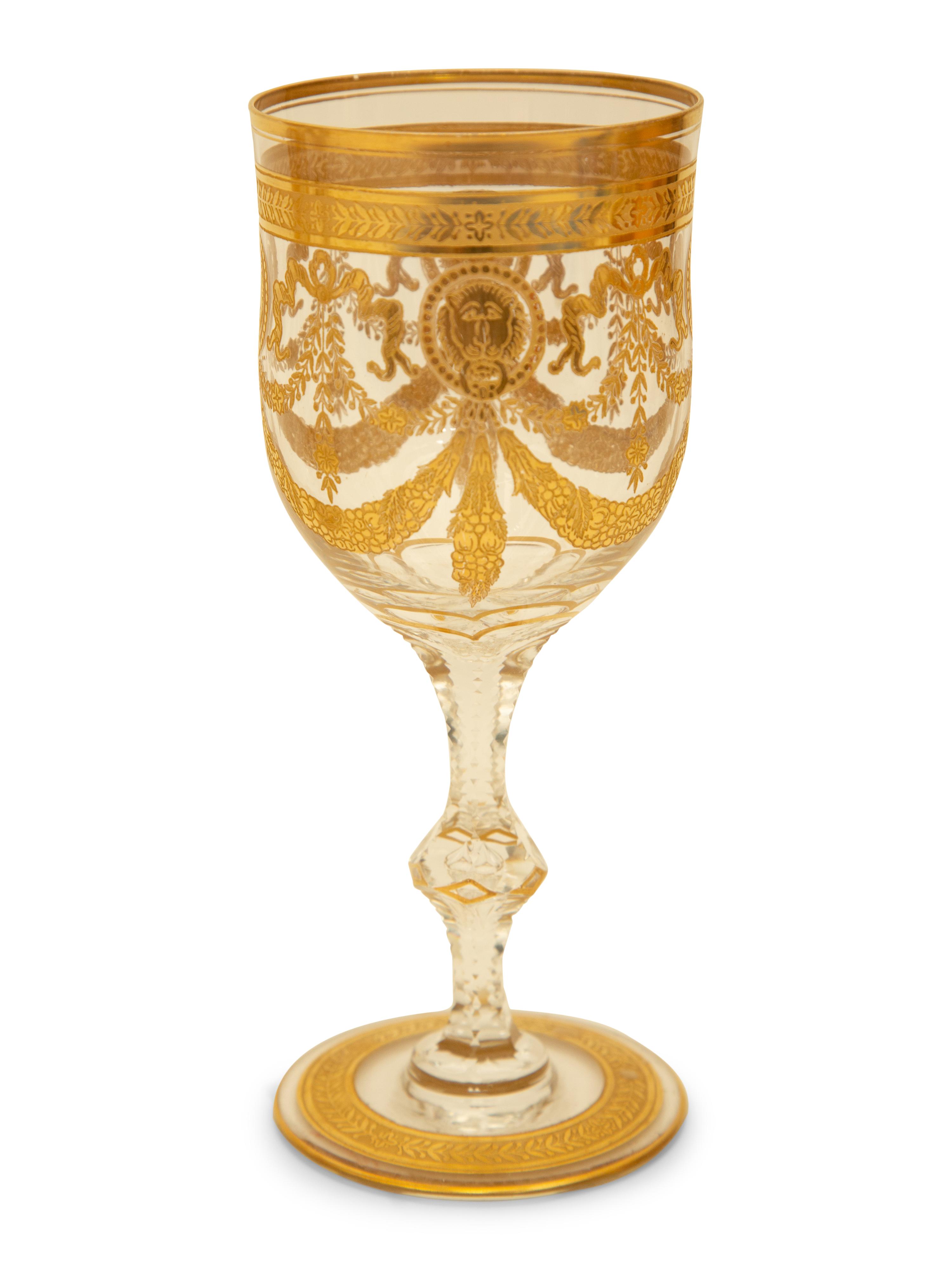 A St. Louis Congress Gilt Decorated Glass Stemware Service