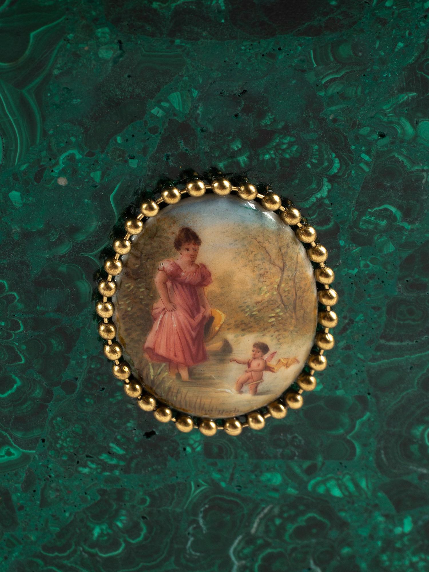 A Pair of Malachite Jardinières