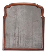 A Queen Anne Walnut Veneered Looking Glass