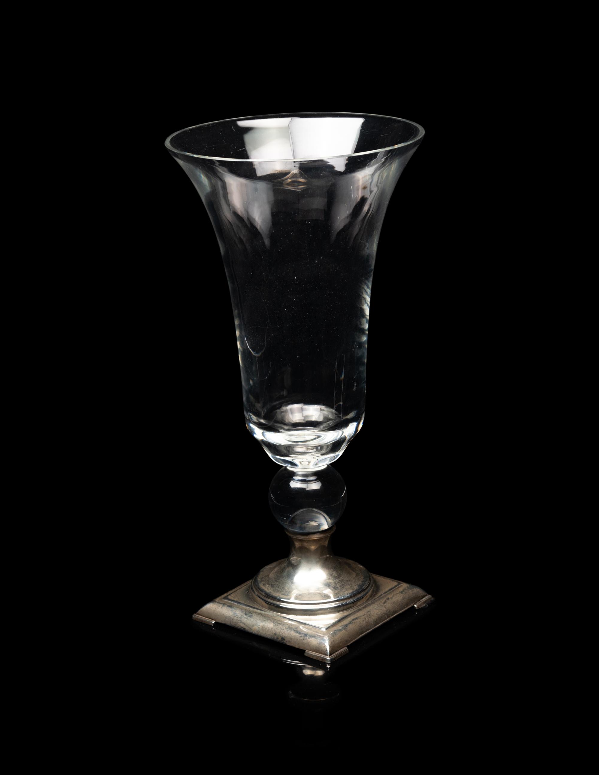 An American Silver Mounted Glass Vase