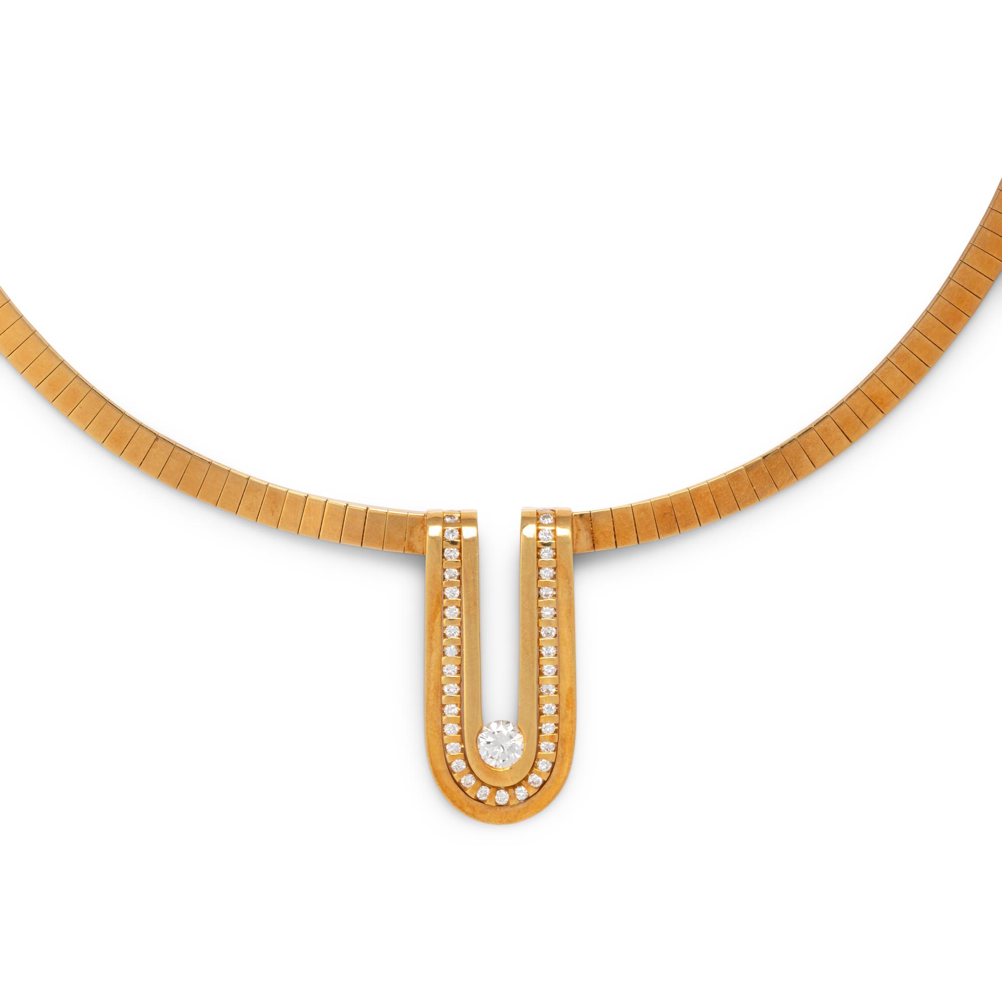 YELLOW GOLD AND DIAMOND COLLAR NECKLACE