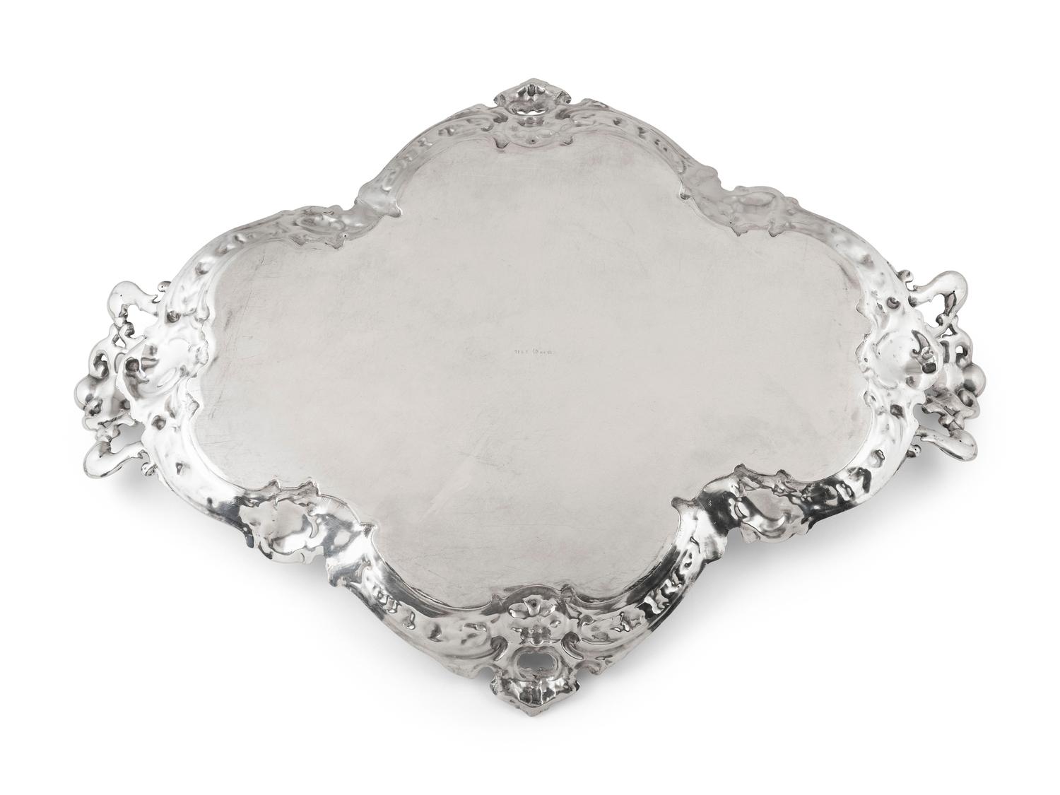 A German Rococo Style Silver Tray