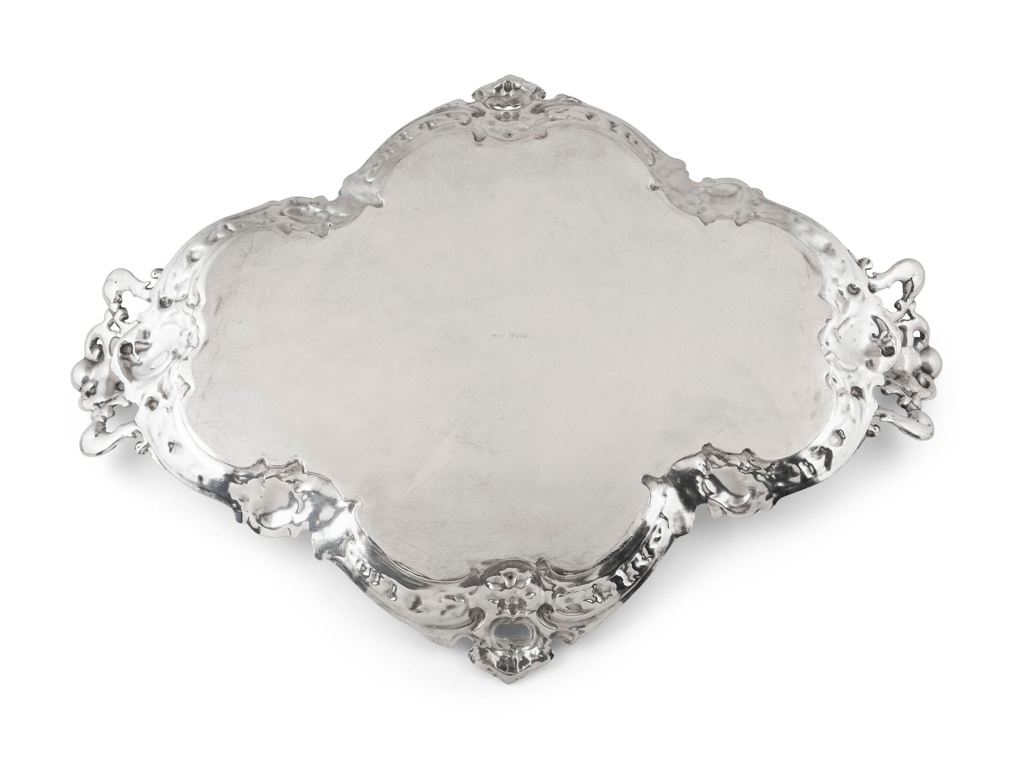 A German Rococo Style Silver Tray