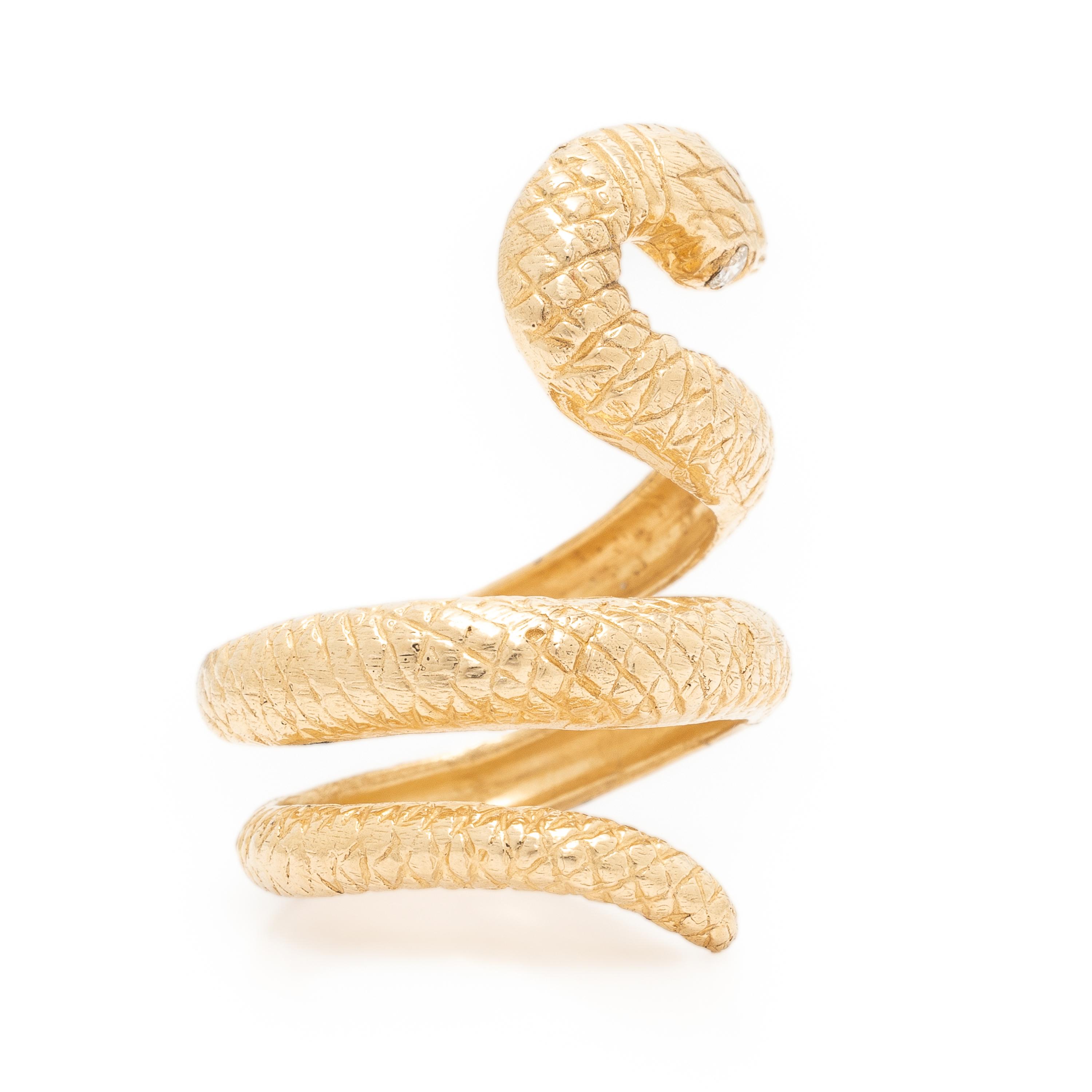 Yellow Gold Snake Ring