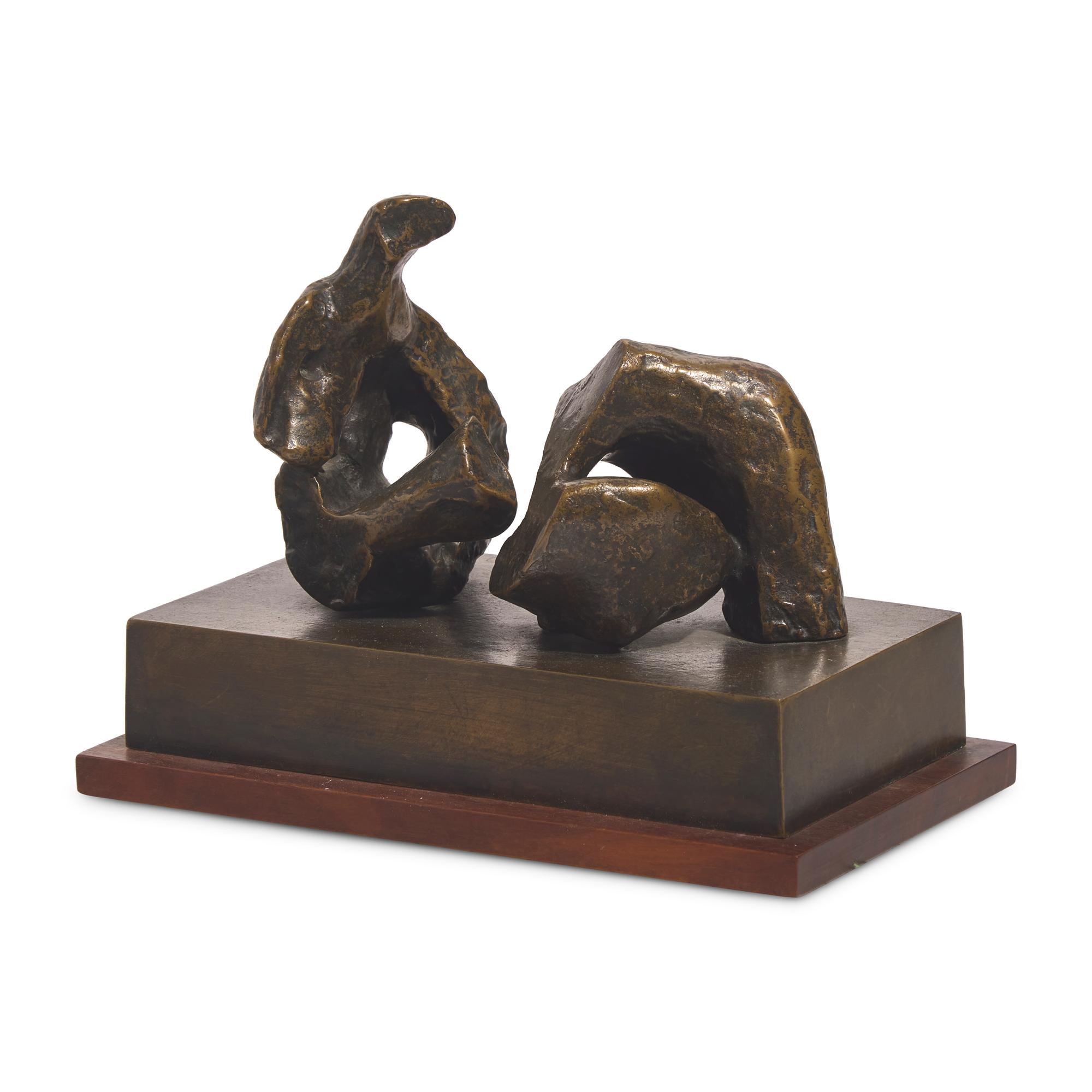 Henry Moore (British, 1898-1986) — Two Piece Reclining Figure: Maquette No. 4, 1961