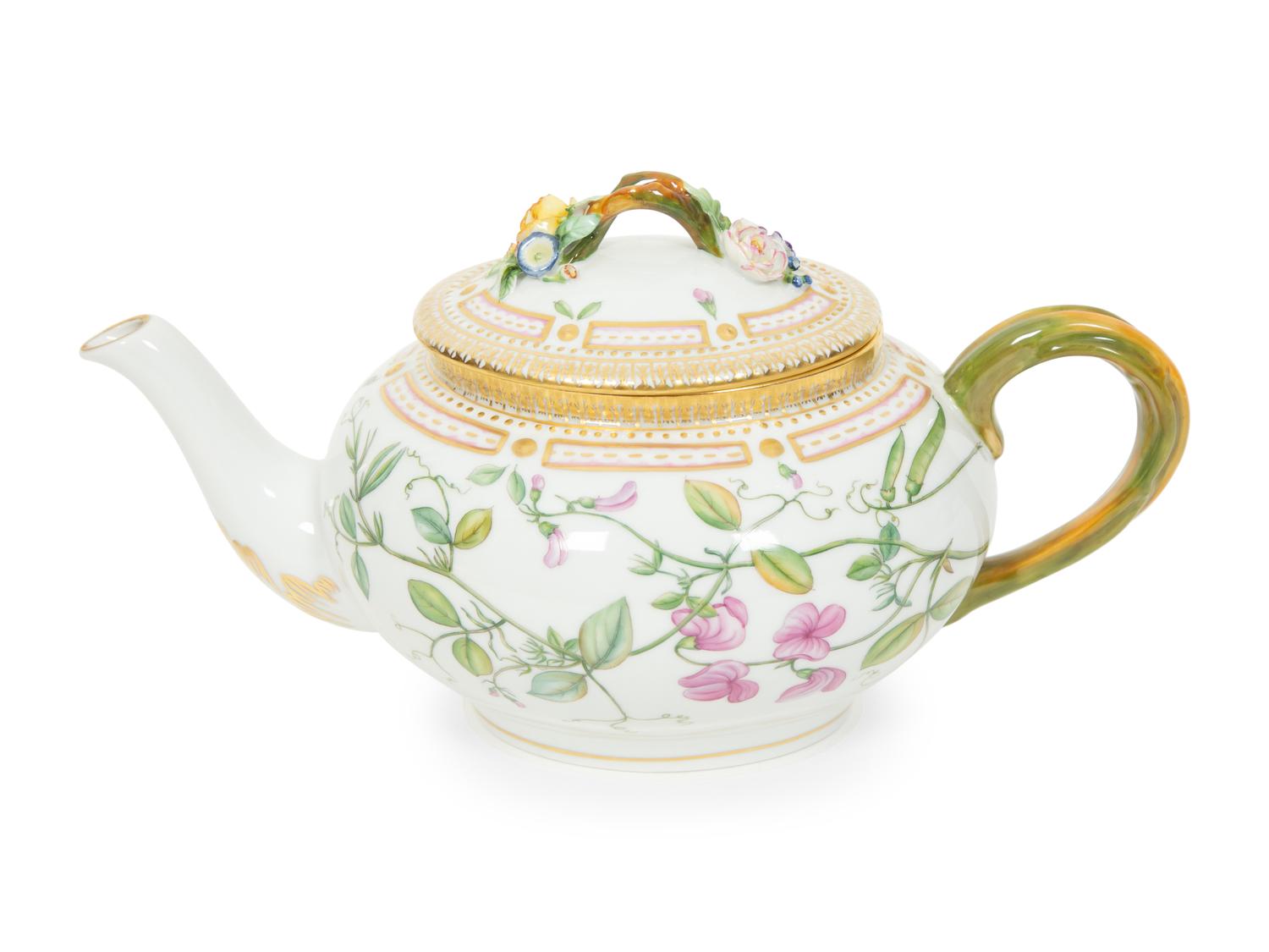 A Royal Copenhagen Flora Danica Porcelain Teapot
