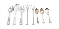 A Collection of American Silver Flatware Articles, various makers, comprising a pair of coin table spoons marked for James Thomson, New
