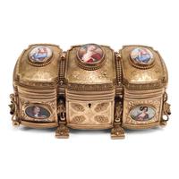 A French Gilt Bronze and Porcelain Portrait Plaque-Inset Box