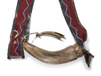 Northern Plains Beaded Wool Strap, with Powder Horn and Measure