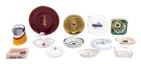 A Collection of Ashtrays From Various Ship and Shipping Lines Height of tallest 3 1/4 inches.