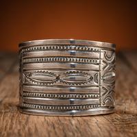 Navajo Stamped Silver Cuff Bracelet
