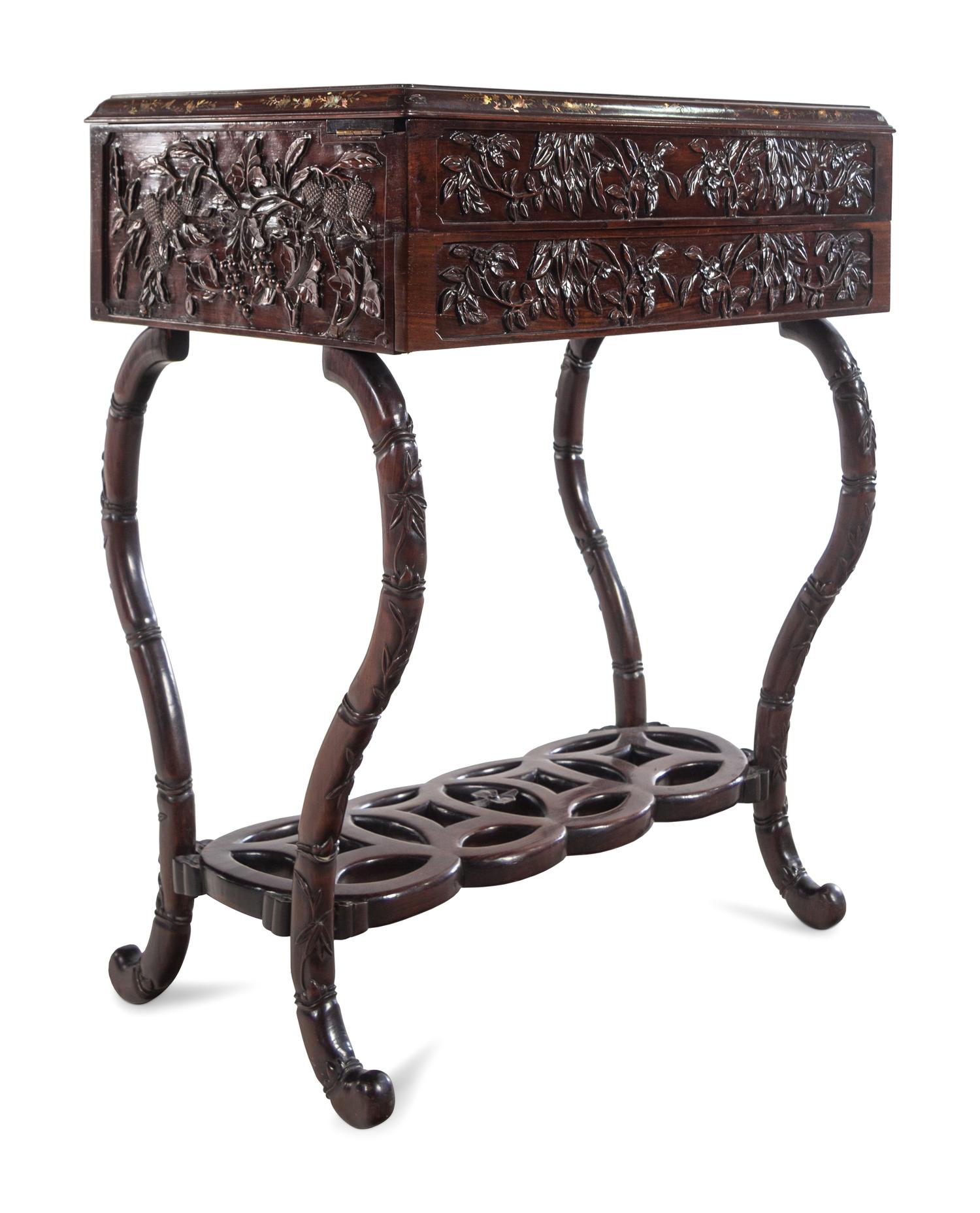 A Mother-of-Pearl Inlaid Hardwood Dresser