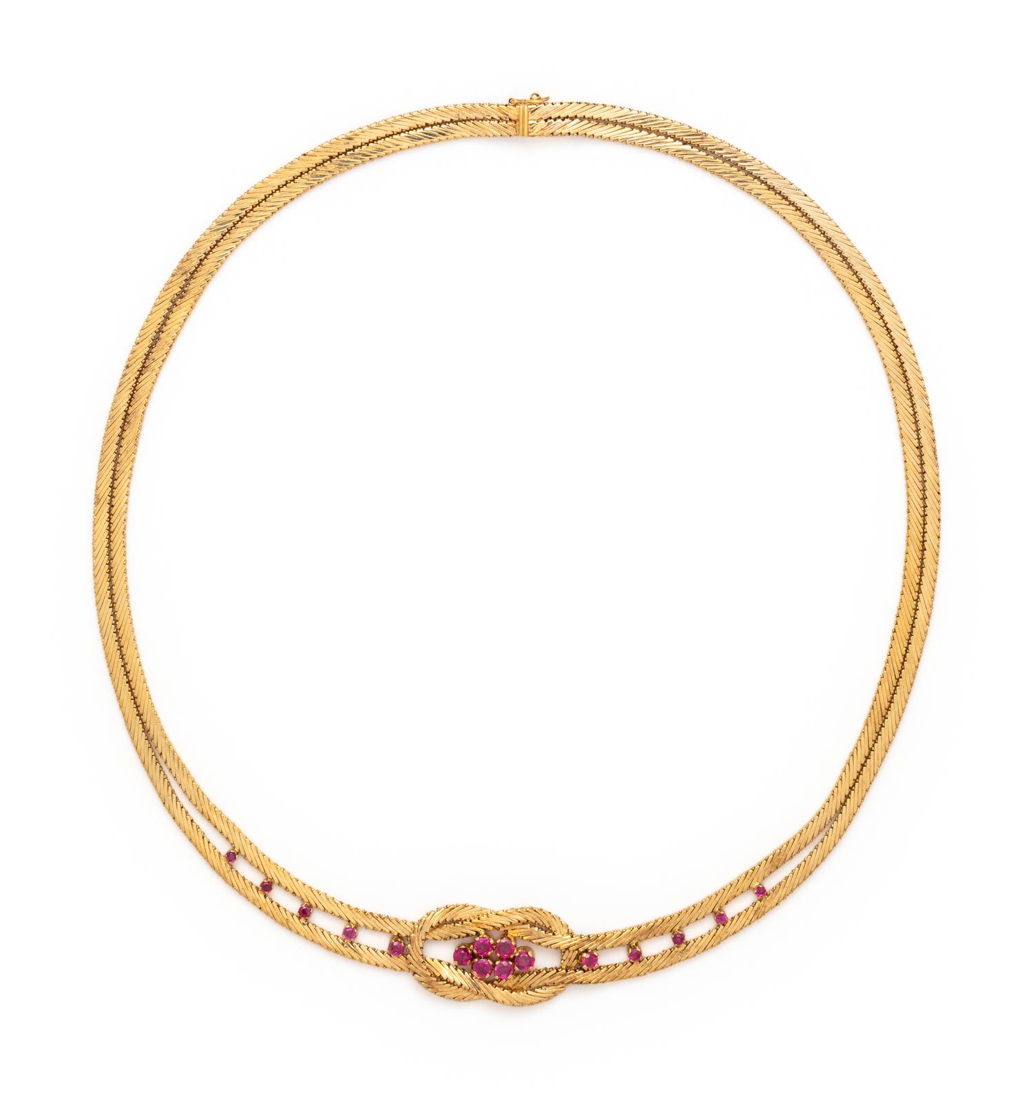 YELLOW GOLD AND RUBY NECKLACE