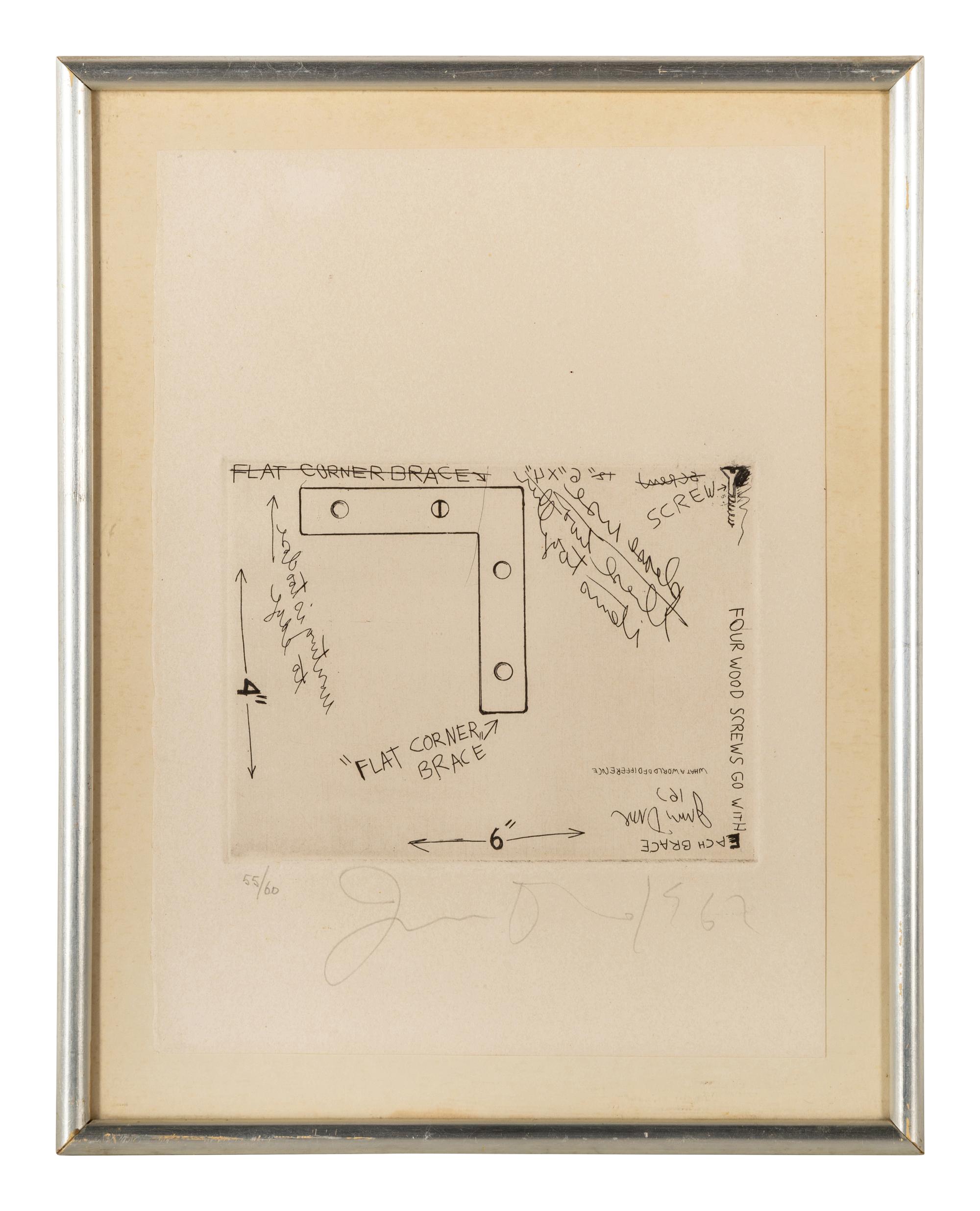 Untitled (Flat Corner Brace) (Plate 3 from The International Anthology of Contemporary Engraving: The International Avant-Garde, Vol. 5, America Discovered), 1962-64