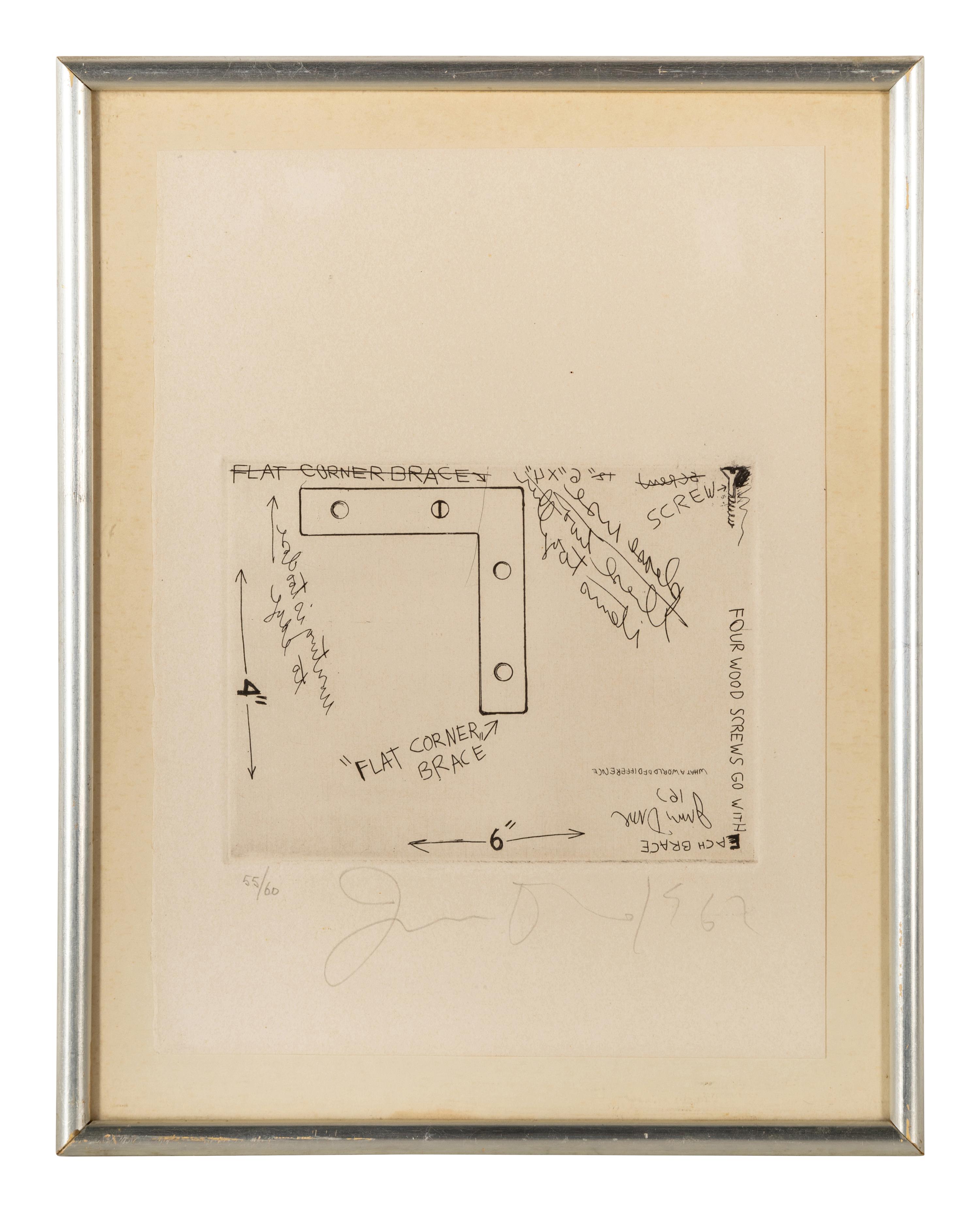 Untitled (Flat Corner Brace) (Plate 3 from The International Anthology of Contemporary Engraving: The International Avant-Garde, Vol. 5, America Discovered), 1962-64