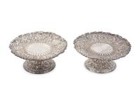 A Pair Tiffany & Co. Silver Repousse Low Compotes — NEW YORK, NY, FIRST-HALF 20TH CENTURY