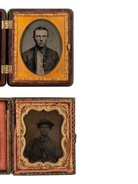 [CIVIL WAR]. A group of 3 cased images of young soldiers.