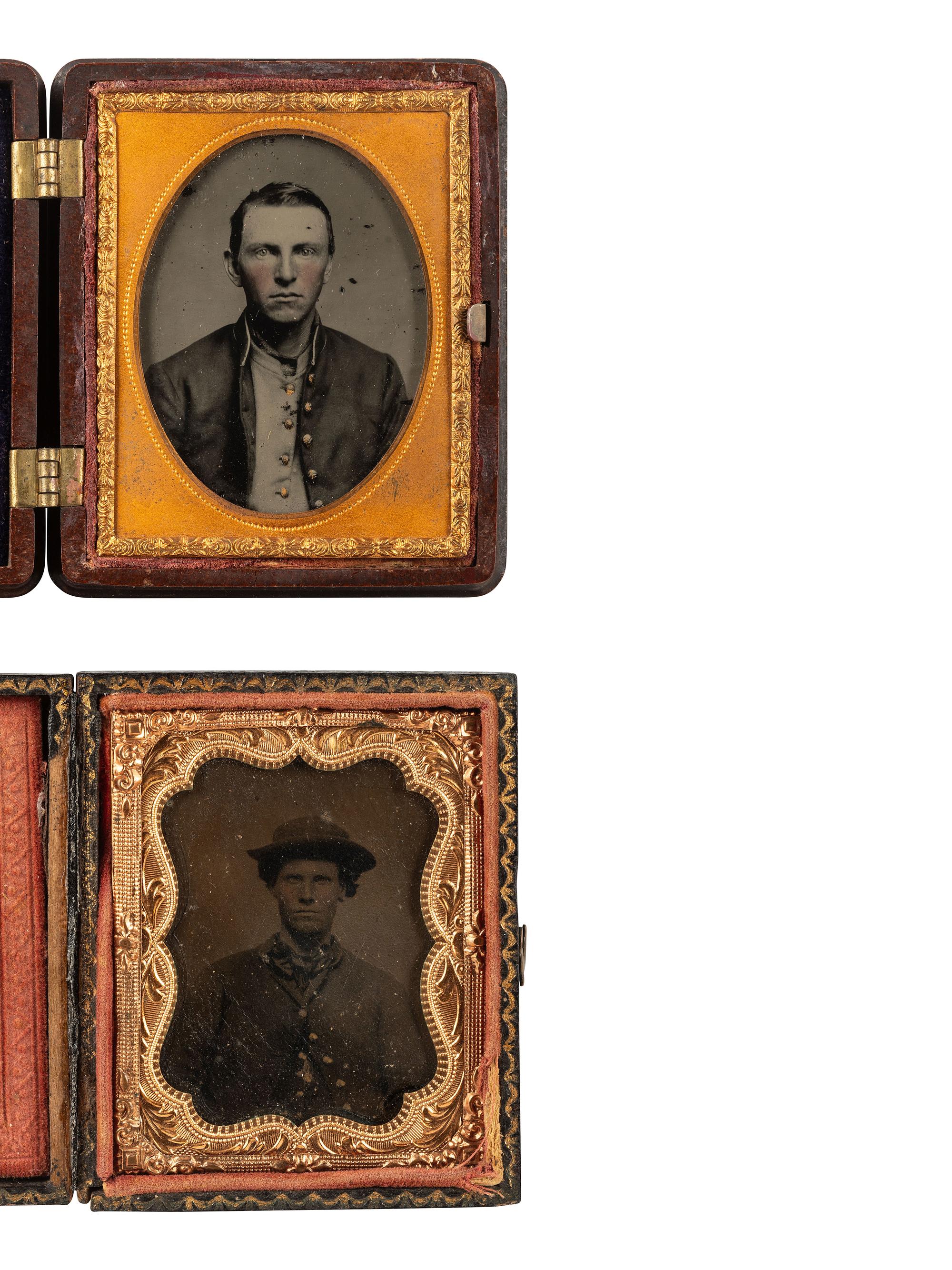[CIVIL WAR]. A group of 3 cased images of young soldiers.