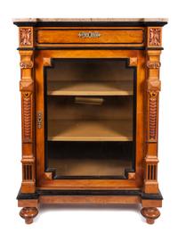 A Victorian Part Ebonized Display Cabinet Height 47 1/2 x width 33 1/2 x depth 20 inches.