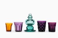 A Group of Early American Glass Tumblers and Inkwell