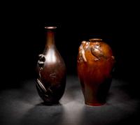 Two Japanese Bronze Vases