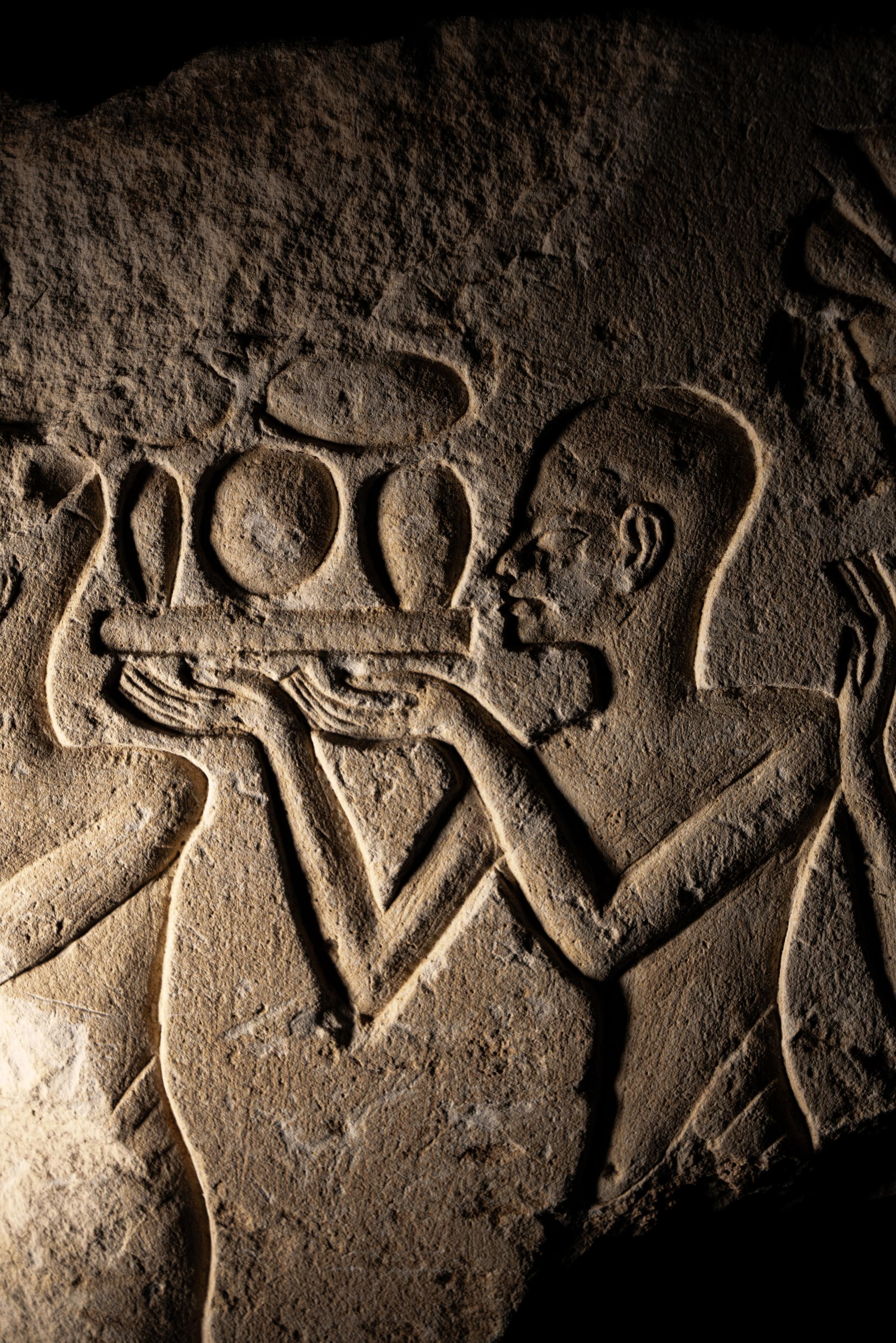 An Egyptian Limestone Relief Fragment