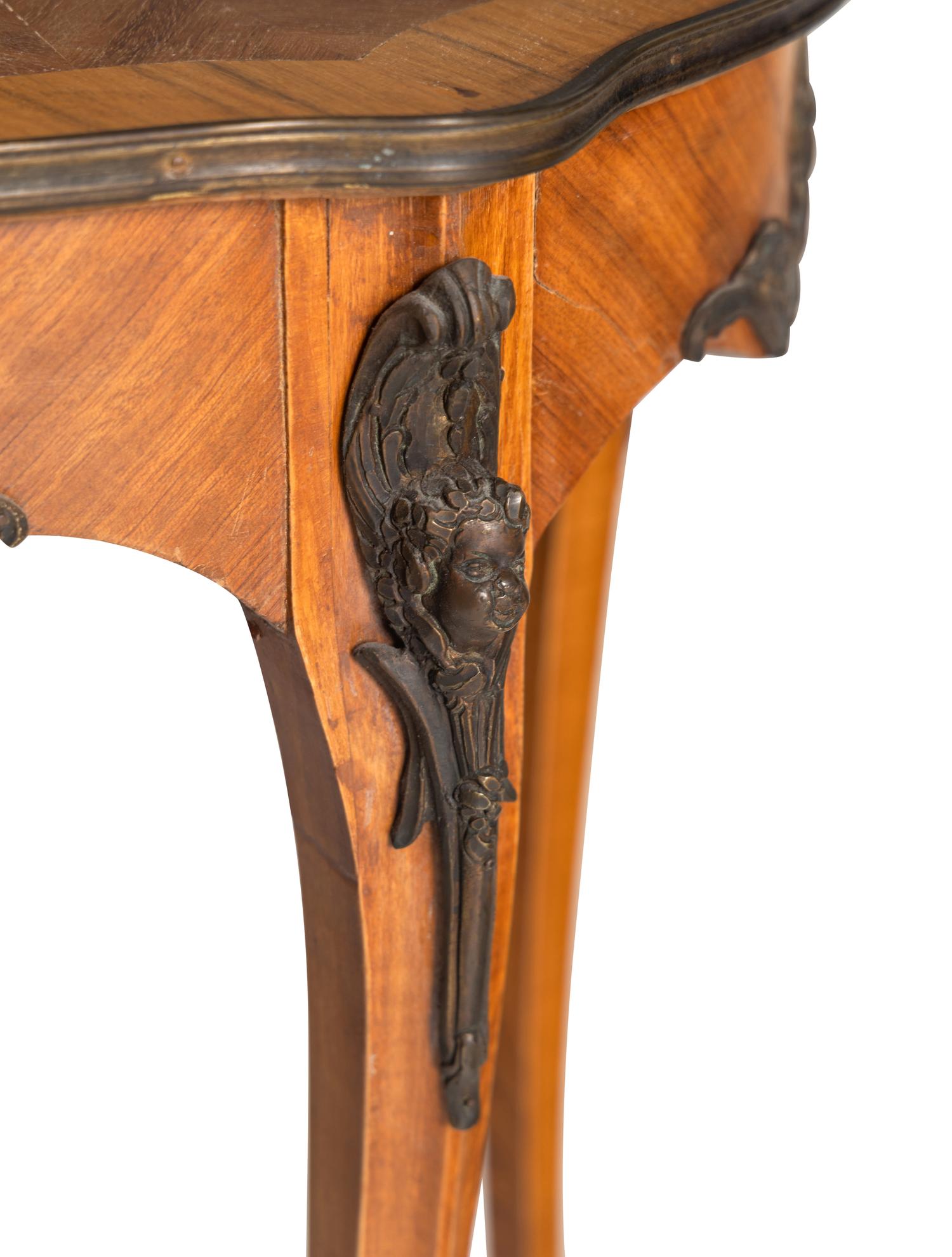 A Pair of Louis XV Style Parquetry Side Tables
