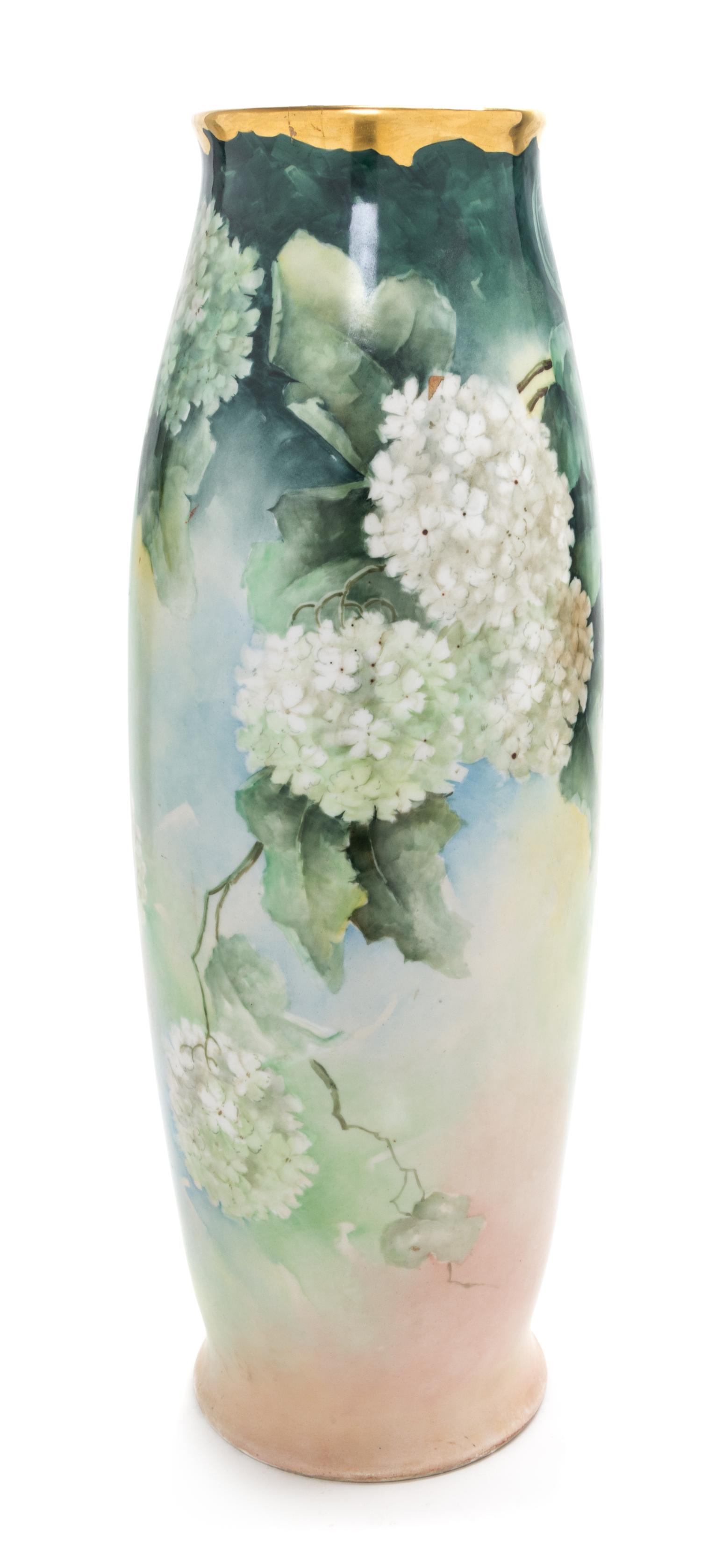 A Limoges Porcelain Vase Height 21 1/2 inches. — TRESSEMANES & VOGT, EARLY 20TH CENTURY