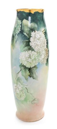 A Limoges Porcelain Vase Height 21 1/2 inches. — TRESSEMANES & VOGT, EARLY 20TH CENTURY