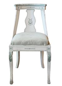 A Set of Six Empire Painted Side Chairs 18" W x 19" D x 35" H — France, Circa 1820