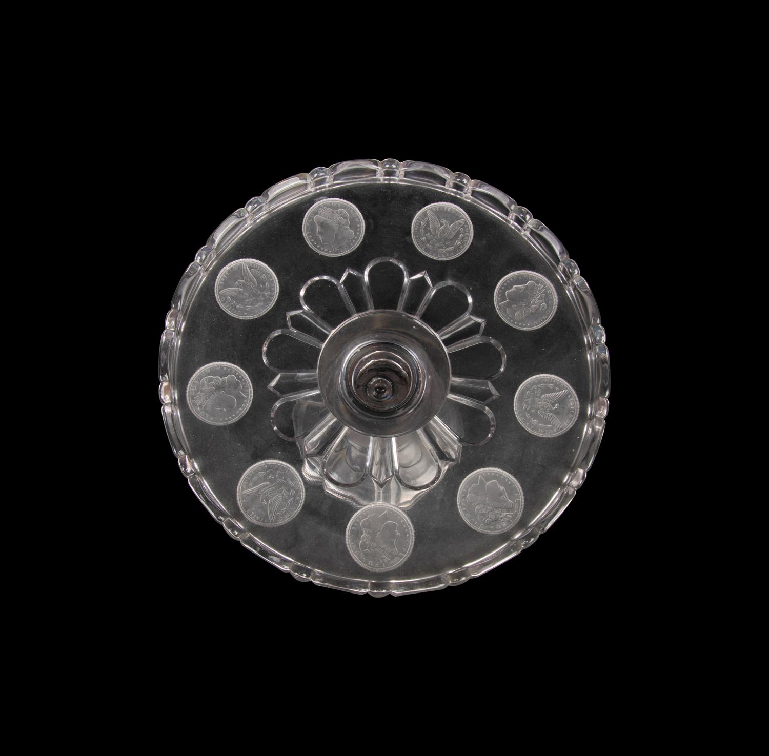A Collection of United States Coin-Motif Decorated Glass Table Articles