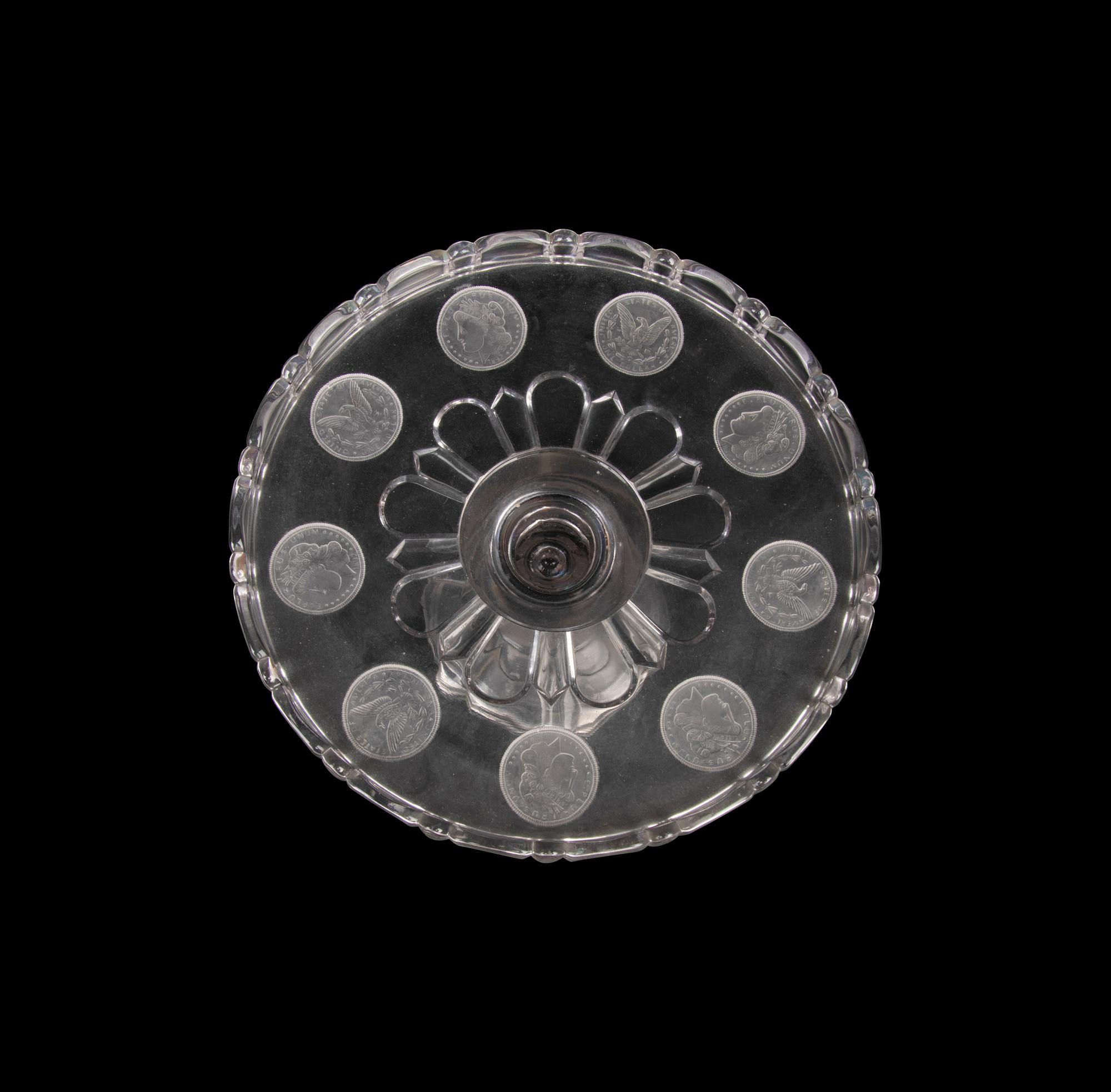 A Collection of United States Coin-Motif Decorated Glass Table Articles