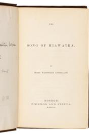 LONGFELLOW, Henry Wadsworth (1807-1892). The Song of Hiawatha . Boston: Ticknor & Fields, 1855.