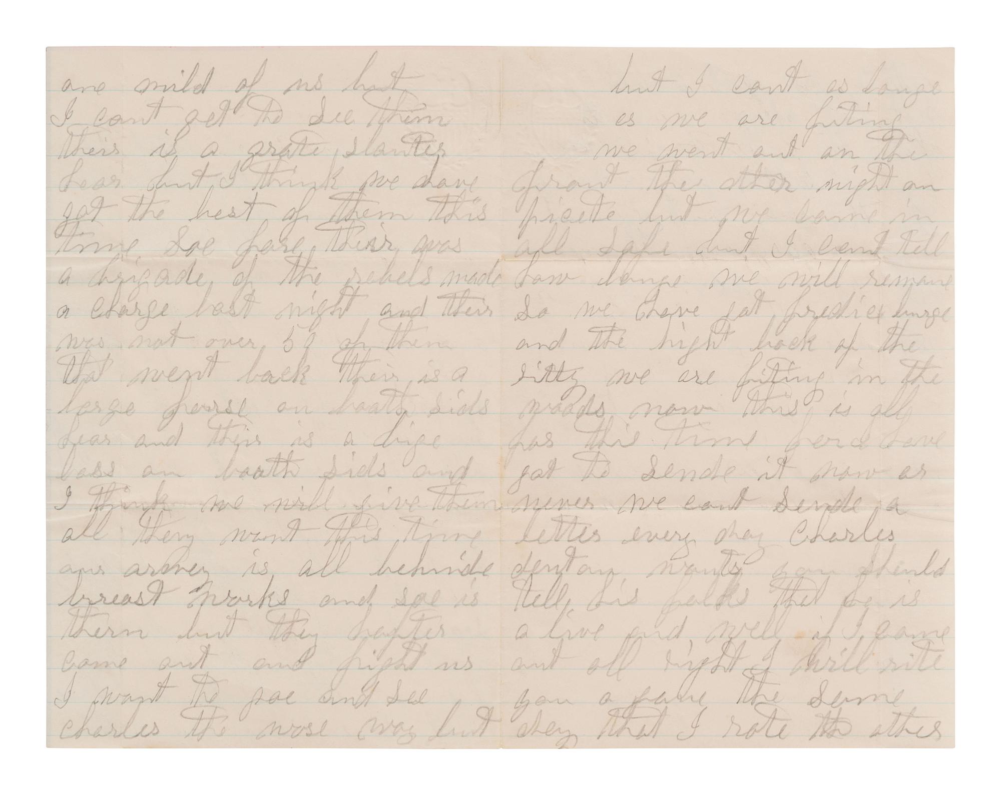 [CIVIL WAR]. Soldier's letter written from camp near the Chancellorsville Battlefield. 1863.