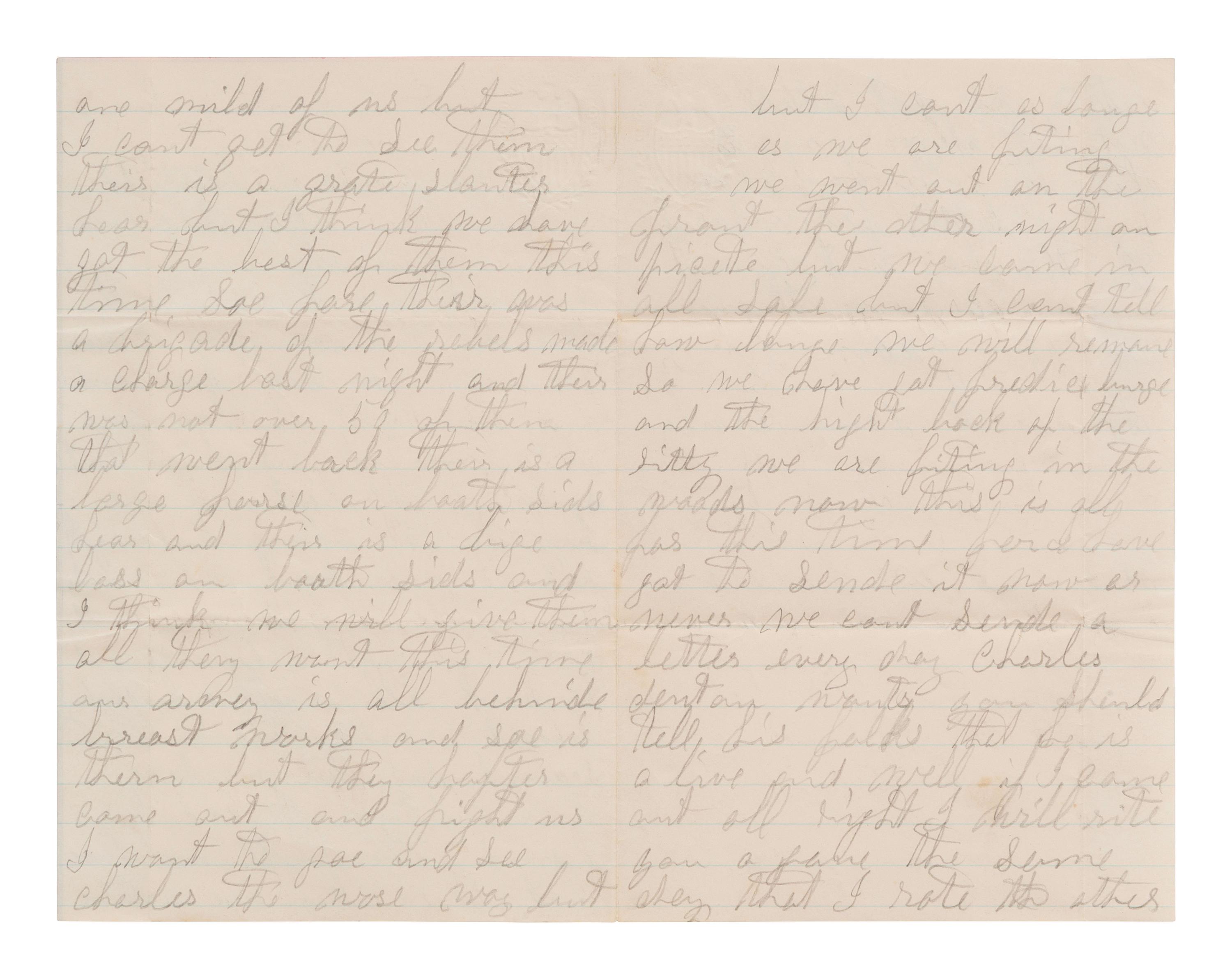[CIVIL WAR]. Soldier's letter written from camp near the Chancellorsville Battlefield. 1863.